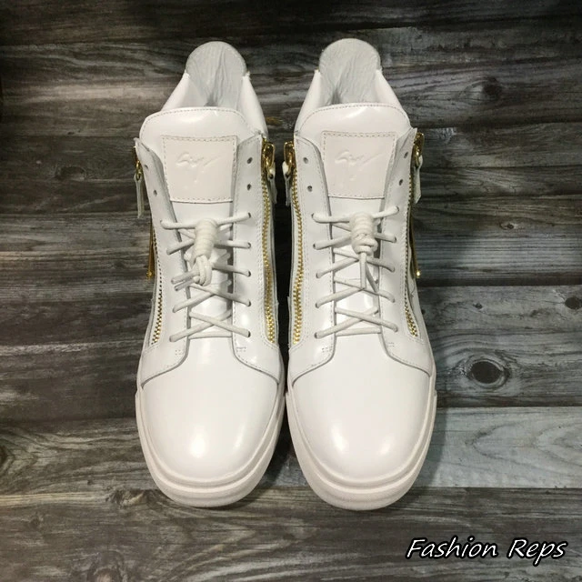 Giuseppe Zanotti Kriss Sneakers With Prominent Gold Tone Side Zips
