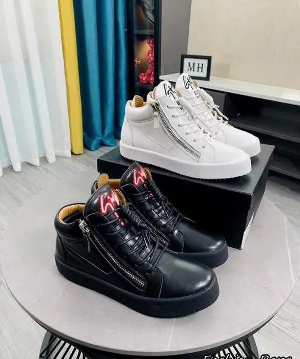 Giuseppe Zanotti Silver Tone Side Zipper Sneakers In 2 Colors