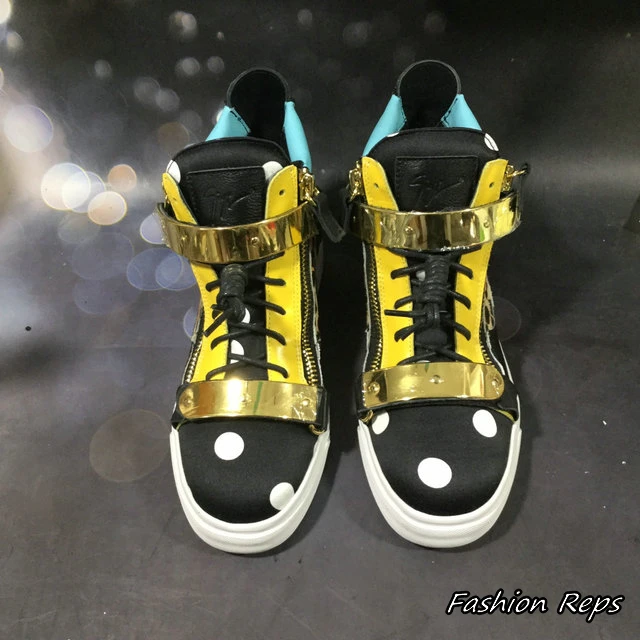 Giuseppe Zanotti Polka Dot & Leopard High Top Sneakers