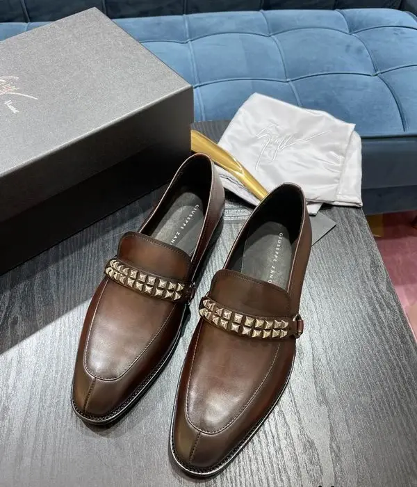 Giuseppe Zanotti Double Row Studded Strap Loafers In 2 Colors