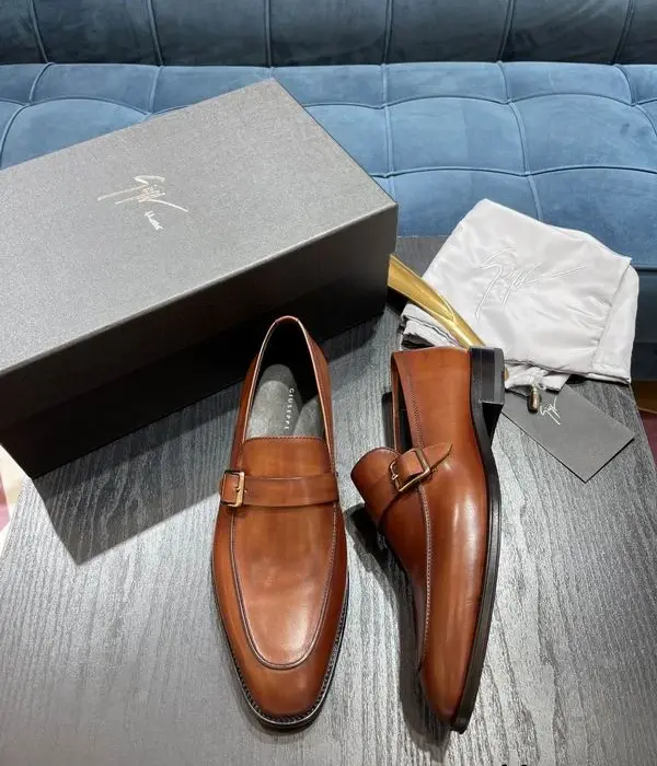Giuseppe Zanotti Single Monk Strap Loafers With Classic Buckle In 2 Colors