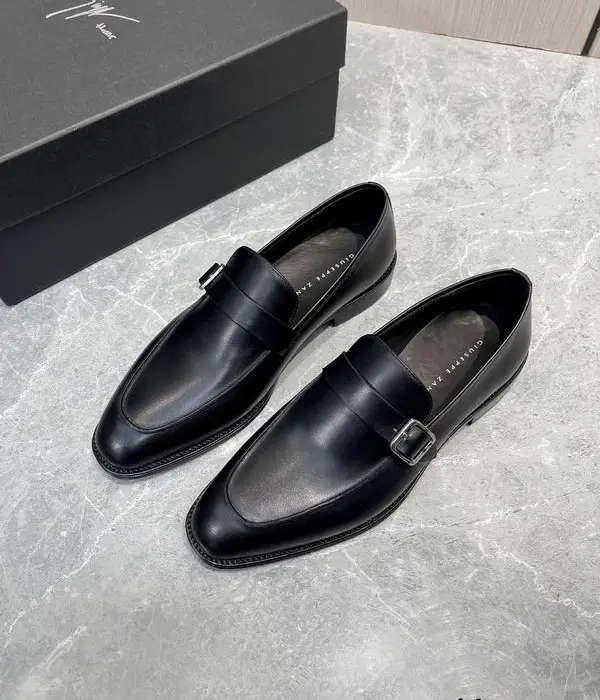 Giuseppe Zanotti Men's Leather Side Buckle Loafers