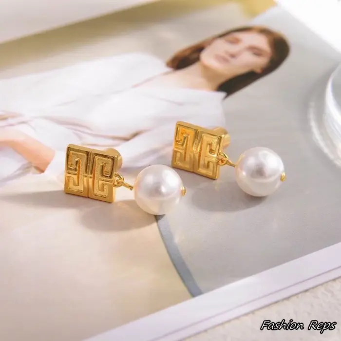 Givenchy 4G Logo Pearl Drop Earrings
