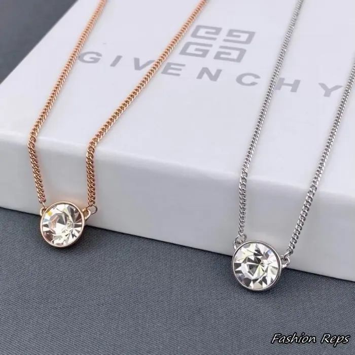 Givenchy Round Crystal Solitaire Pendant Necklace