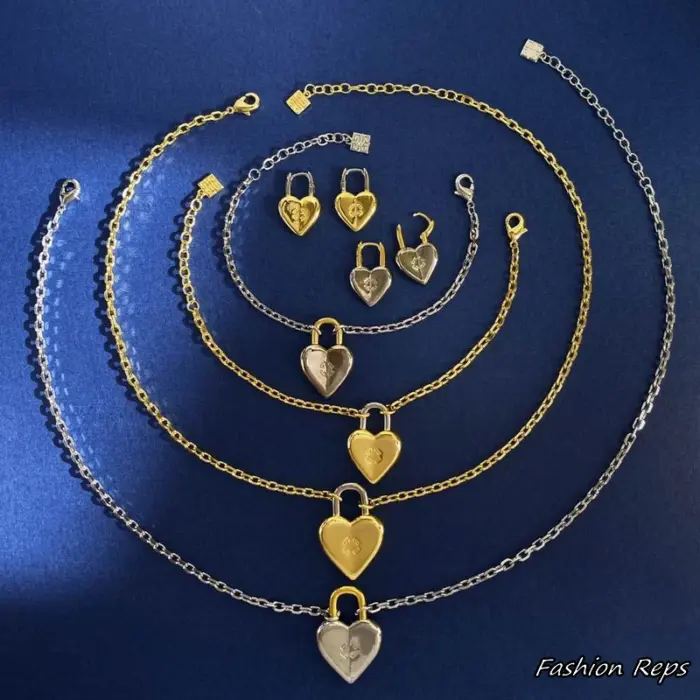 Givenchy Heart Lock Necklace & Bracelet & Earrings Sets