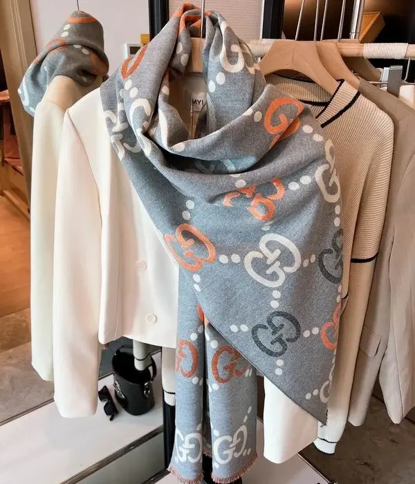 Gucci Interlocking GG Logo Pattern Scarf In Multiple Colors