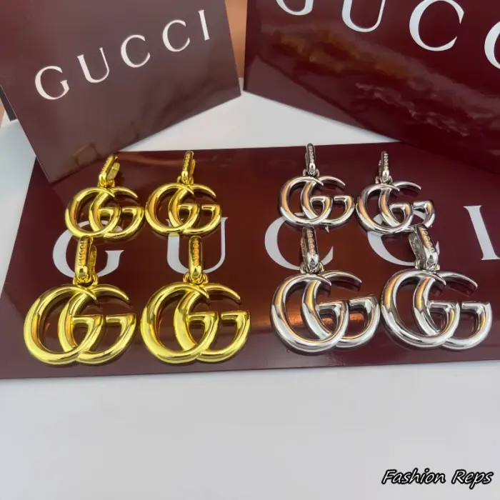 Gucci Marmont Double G Drop Earrings In 2 Colors