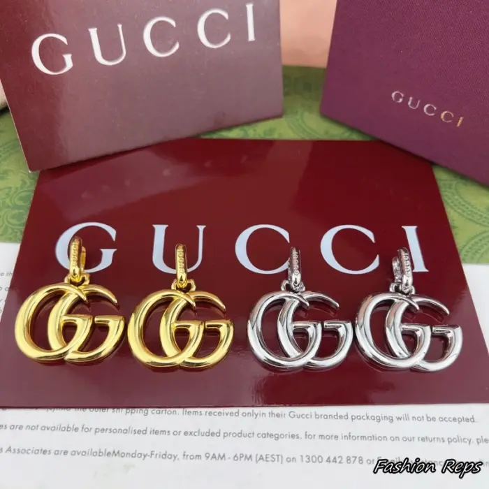 Gucci Marmont Double G Pendant Charms Earrings In 2 Colors