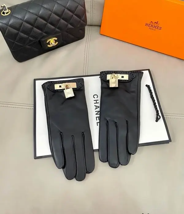 Hermes Soya Padlock Gloves