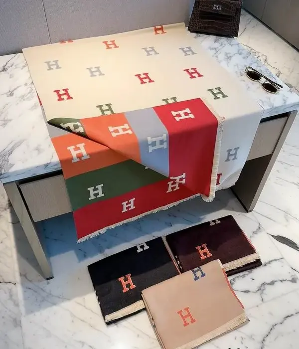 Hermes Multicolor Repeating H Logo Scarfs In Multiple Colors