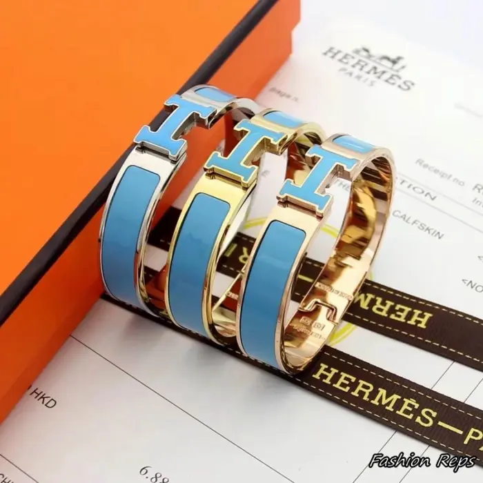 Hermes Signature H Clasp Enamel Bracelet In Different Colors