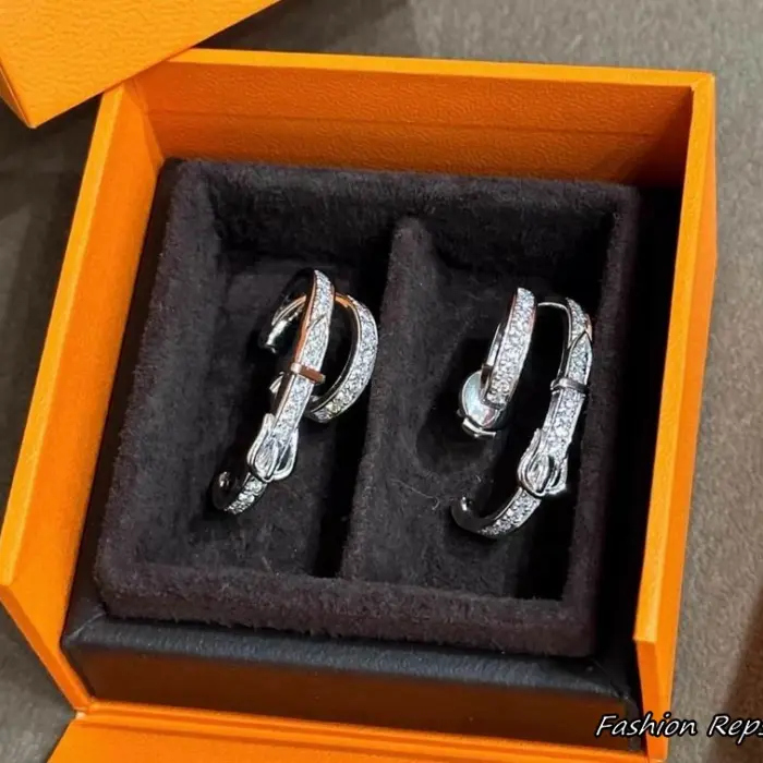 Hermès Etriviere Diamond Hoop Earrings In 2 Colors