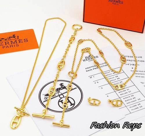 Hermès Farandole & Chaine D'Ancre Necklace & Bracelet & Earrings Set In 2 Color