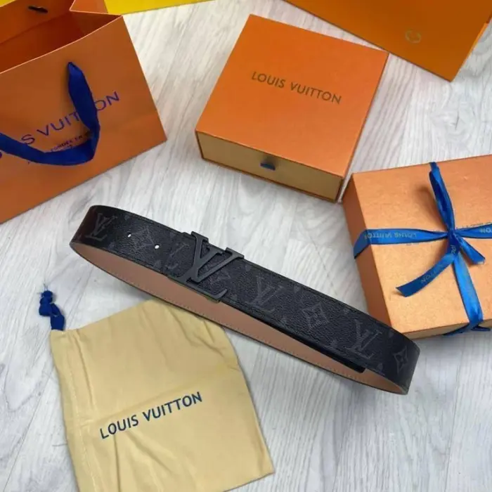 Louis Vuitton Classic LV Initials Black Hardware Designer Belt