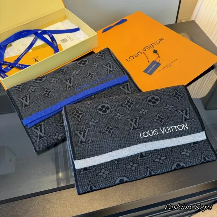 Louis Vuitton Monogram Wool Scarf With Woven Logo