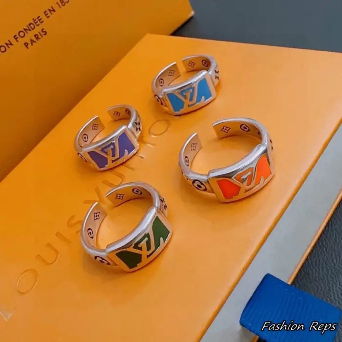 Louis Vuitton Enamel Monogram Band Ring In Different Colors