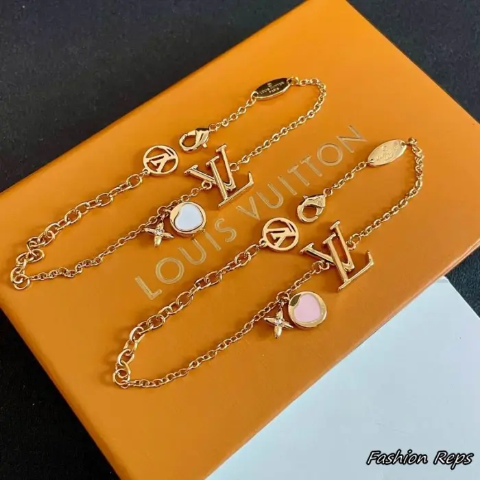 Louis Vuitton Iconic Enamel Necklace & Bracelet Set In 2 Colors