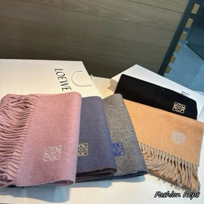 LOEWE Wool Cashmere Anagram Scarfs In Different Colors
