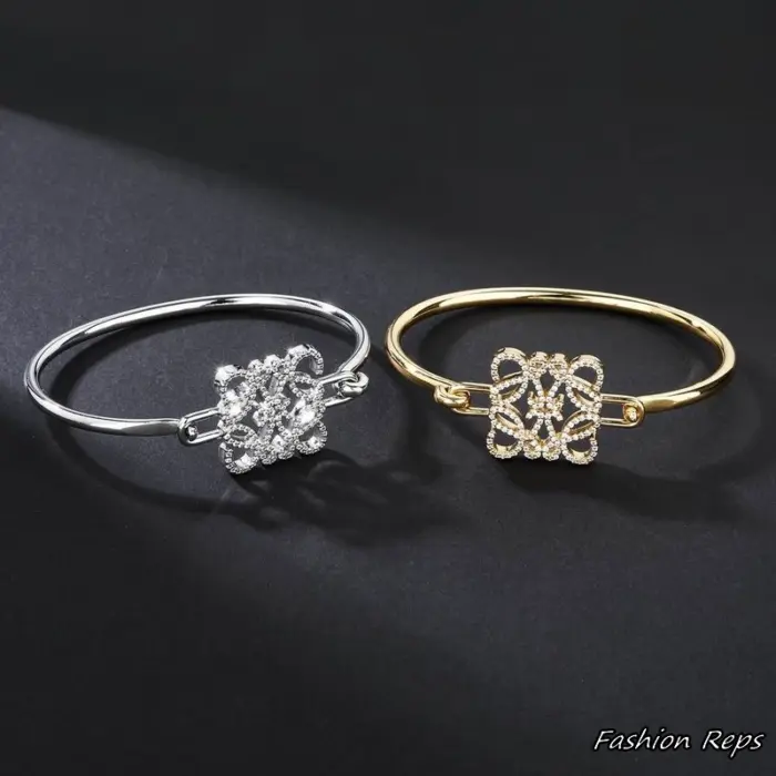 Loewe Anagram Safety Pin Bangle Bracelet In 2 Colors
