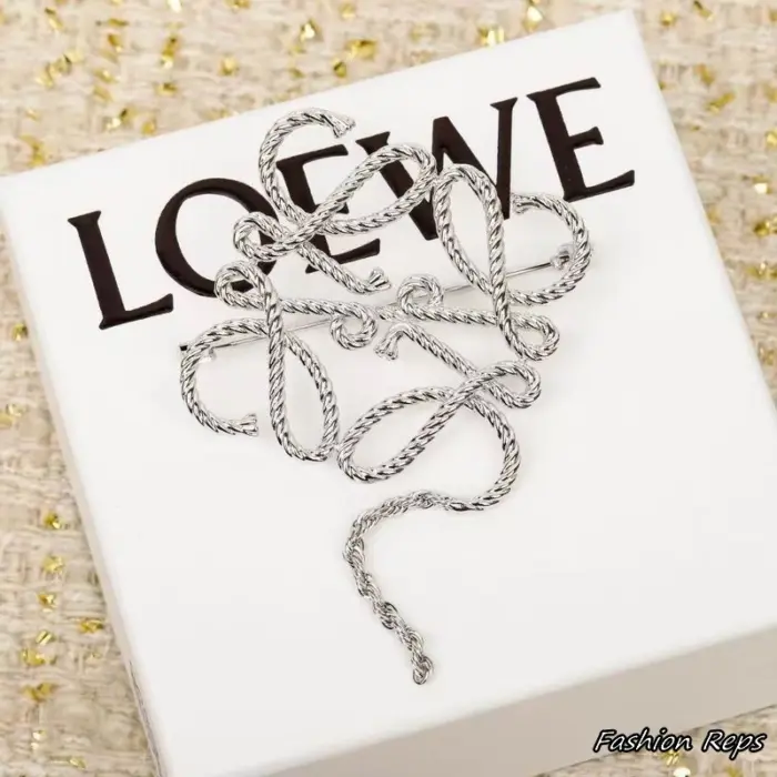 Loewe Textured Rope Anagram Brooch In 2 Colors