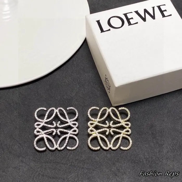 Loewe Pave Anagram Brooch In 2 Colors