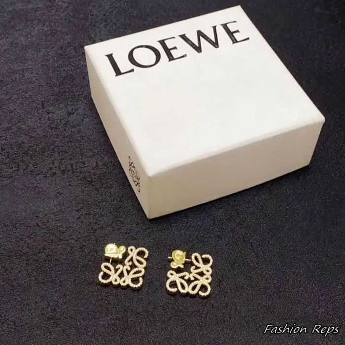 Loewe Textured Anagram Stud Earrings