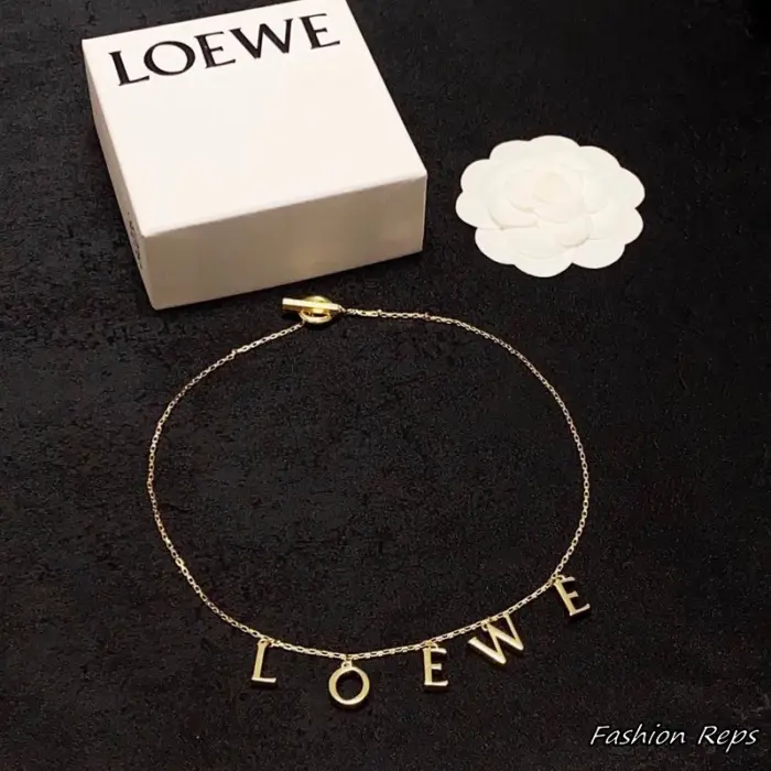 Loewe Block Letter Logo Choker Necklace