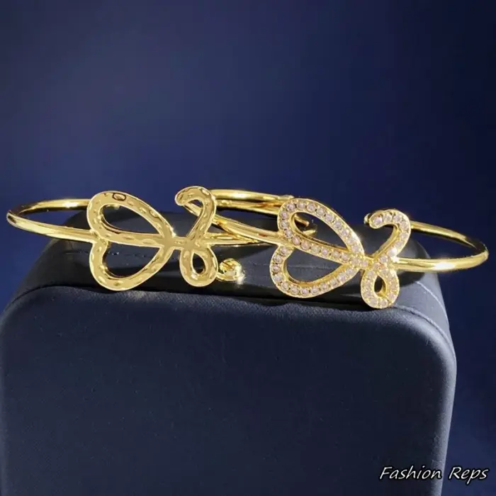 Loewe Anagram Heart Detail Hinged Bangle Bracelet In 2 Design