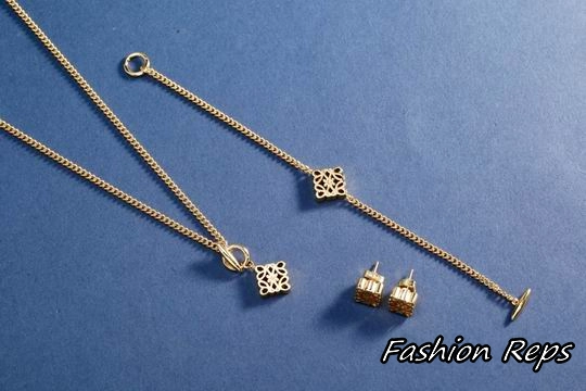 Loewe Anagram Necklace & Bracelet & Earrings Set