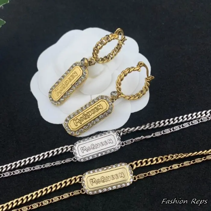 Alexander McQueen Graffiti Logo Bracelet & Earrings Sets