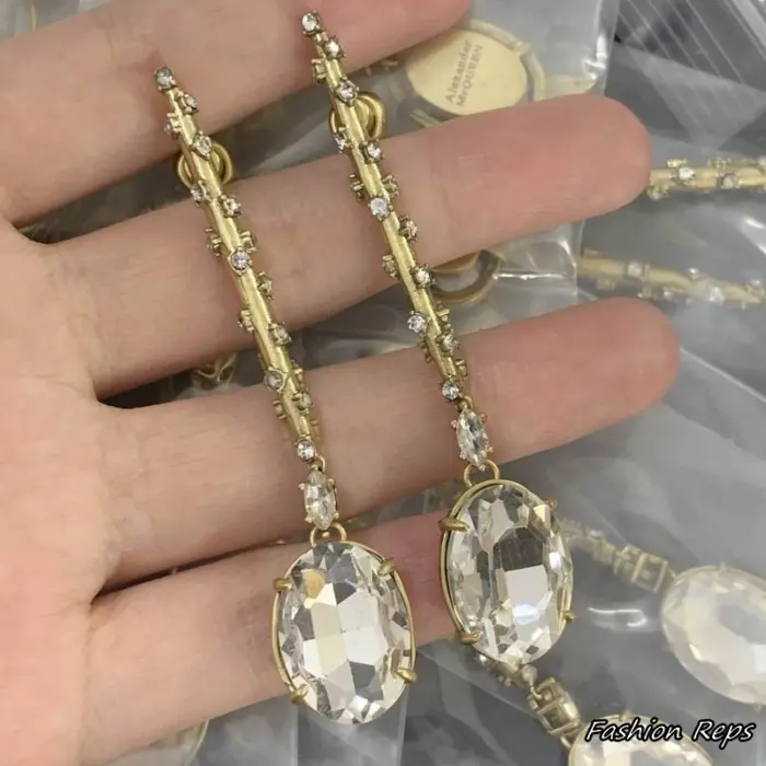 Alexander McQueen Memento Mori Crystal Drop Earrings