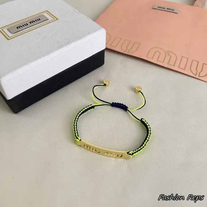 Miu Miu Cotton & Metal Bracelet In Different Colors