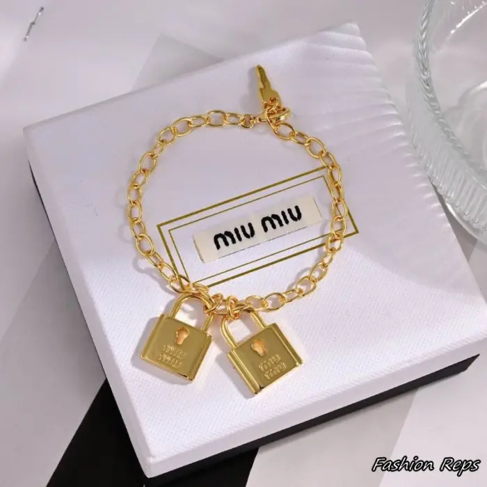 Miu Miu Double Padlock Charms Bracelet
