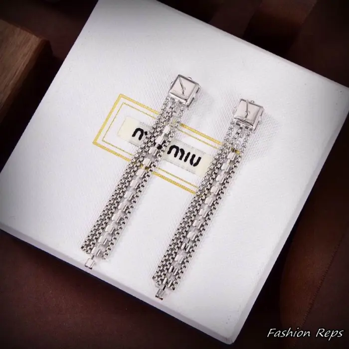 Miu Miu Crystal Fringe Chandelier Drop Earrings