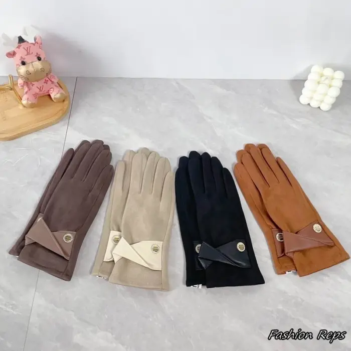 Miu Miu Folded Cuff Suede Touchscreen Gloves In Different Colors