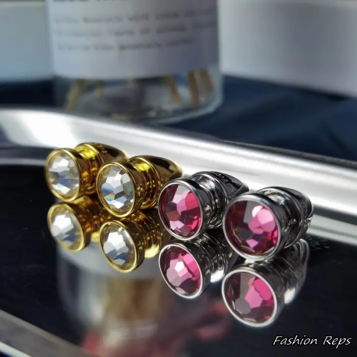 Balenciaga Typo Screw Stud Earrings In 2 Colors
