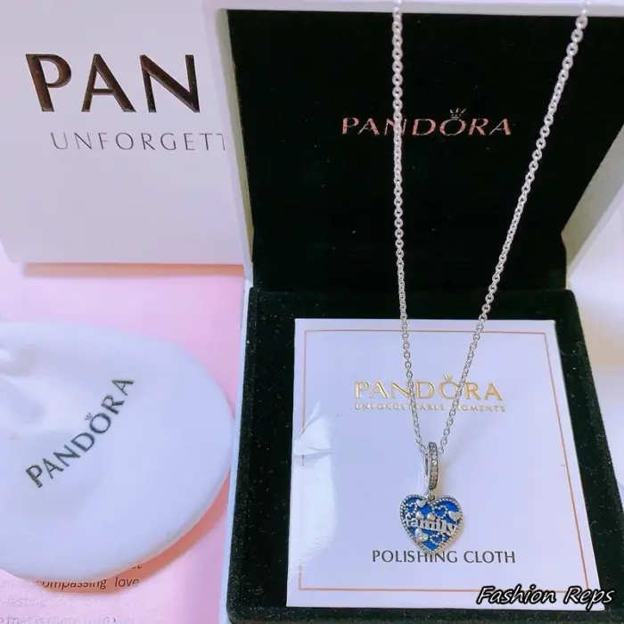 Pandora Sparkling Family Heart Charm Necklace