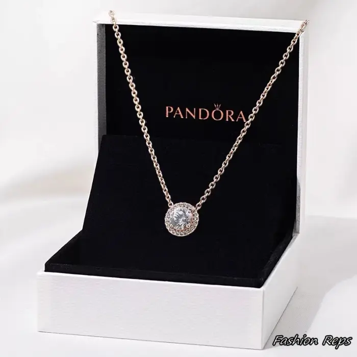 Pandora Round Sparkle Halo Necklace