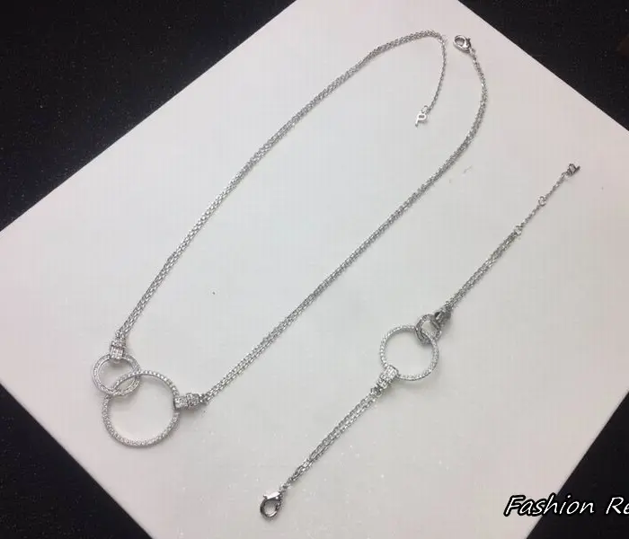 Bvlgari Interlocking Openwork Necklace & Bracelet Set