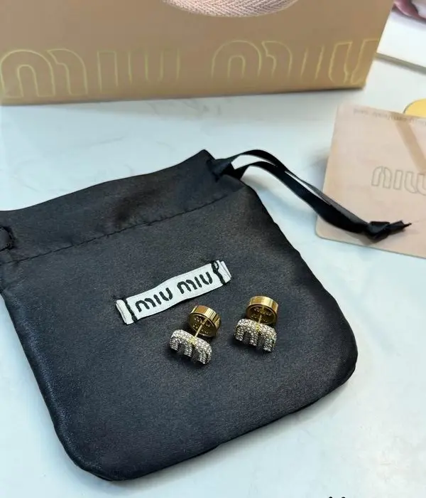 Miu Miu Metal & Crystals Earrings
