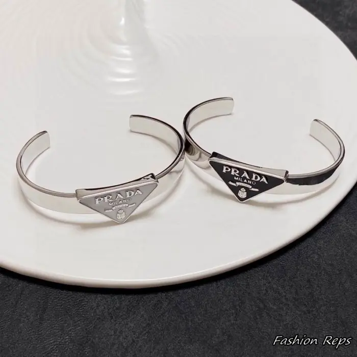 Prada Symbole Bangle Cuff Bracelets In 2 Colors