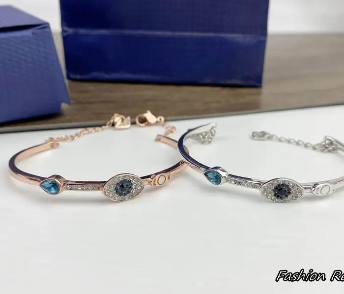 Swarovski Duo Evil Eye Bangle Bracelet In 2 Colors
