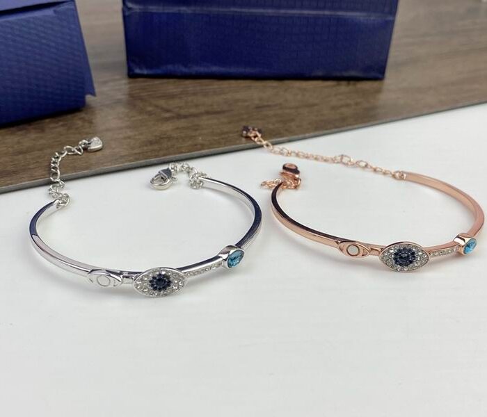 Swarovski Duo Evil Eye Bangle Bracelet In 2 Colors