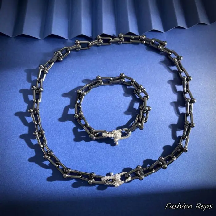 Tiffany & Co. Hard Wear Large Link Necklace & Bracelet Set