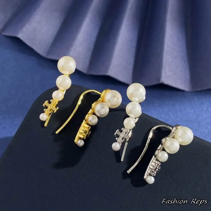 Tory Burch Kira Pearl Ear Climber Earrings In 2 Colors