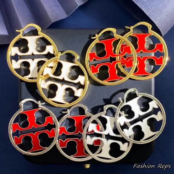 Tory Burch Miller Enamel Hoop Earrings In Different Colors