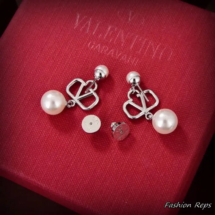 Valentino Garavani V Logo Signature Metal Earrings