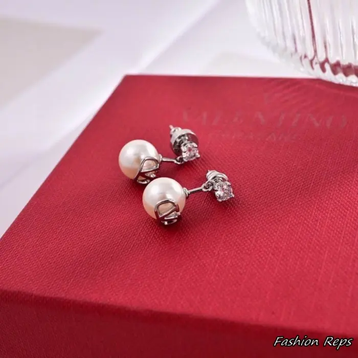 Valentino Garavani V Logo Signature Strass Hoop Earrings