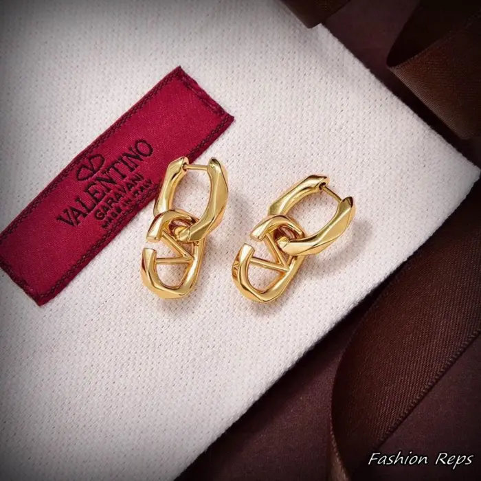 Valentino Garavani V Logo Signature Chain Drop Earrings