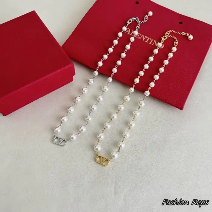 Valentino Garavani V Logo Signature Metal Necklace In 2 Colors